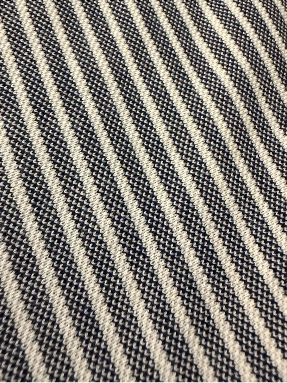 Ralph Lauren Boys XL white and dark gray striped button-up knit oxford shirt